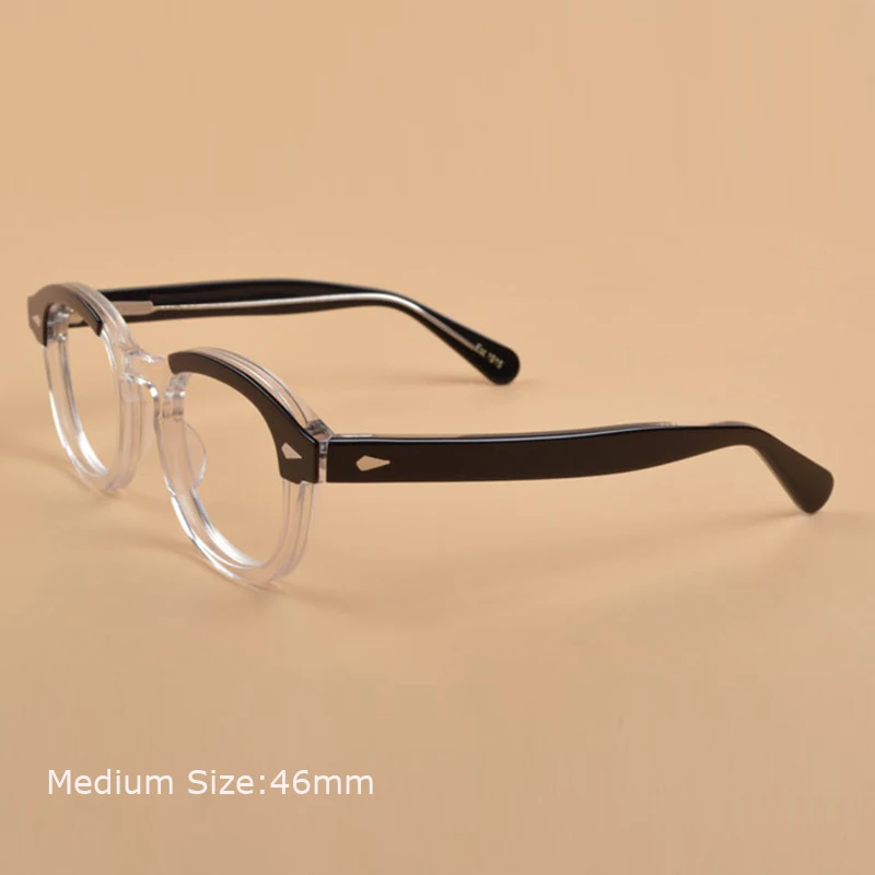 Skup Okulary ramka mężczyźni kobiety z pudełkiem i etui komputerowe optyczne Retro Johnny Depp okulary ramka do okularów dla mężczyzn przezroczyste soczewki TJ0001