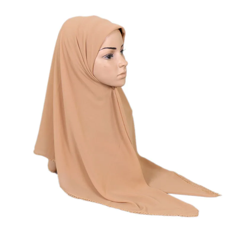 Квадратный шарф из Пузырькового шифона, кружевные шали, хиджаб, повязка на голову, модный кашне в мусульманском стиле/шарф 115*115 см, 10