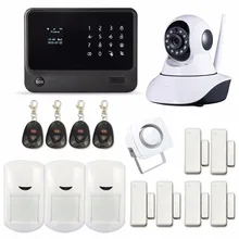 Android IOS APP WI FI GSM Seguridad En El Hogar Sistema de Alarma con Cámara IP PIR Sensor de Alarma de Puerta de Seguridad