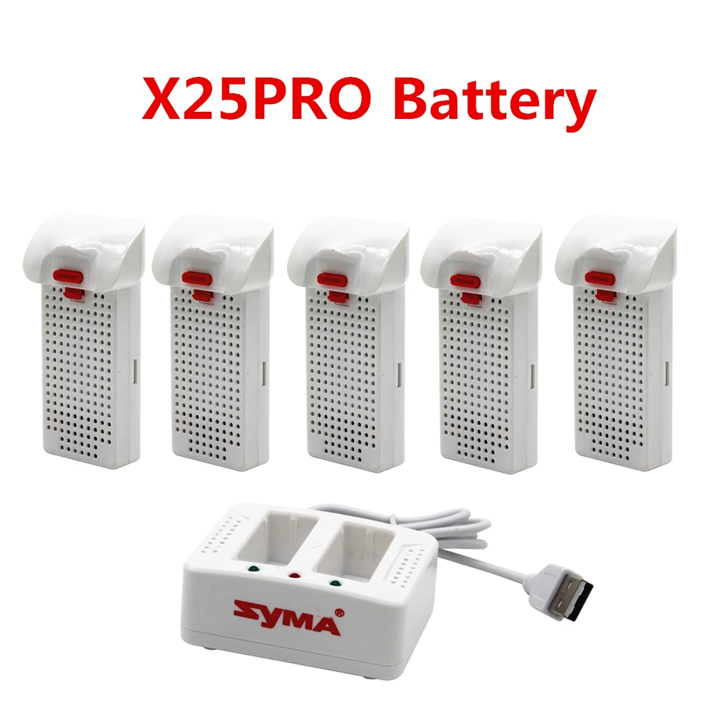 Дрон Syma X25pro X25W аккумулятор с зарядным устройством Радиоуправляемый квадрокоптер запасные части Аксессуары 7,4 В 1000 мАч батарея