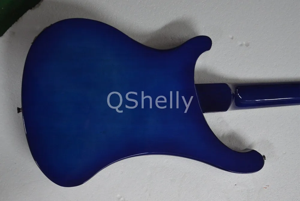 Высокое качество QShelly custom standard blue 4003 RK 4 струны треугольная инкрустация Рик электрическая бас гитара музыкальный инструмент магазин