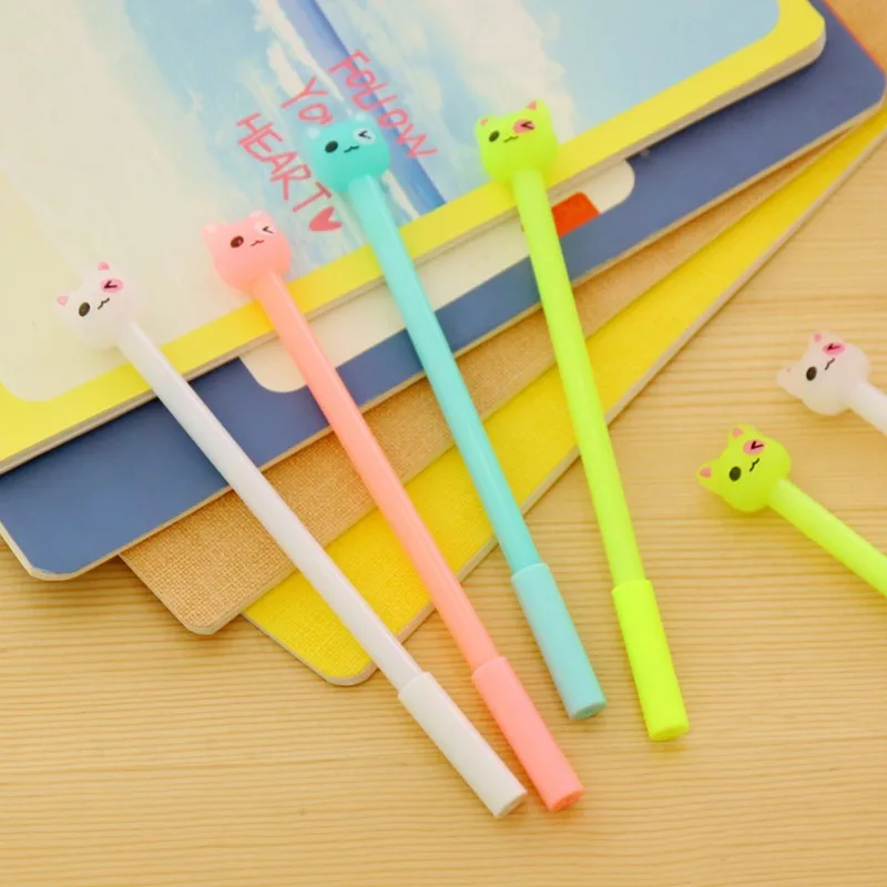 

Ayron 1 pcs/lot Creative Kawaii stationery cute luminous cat 0.38mm gel pen student supplies Escolar School Supplies