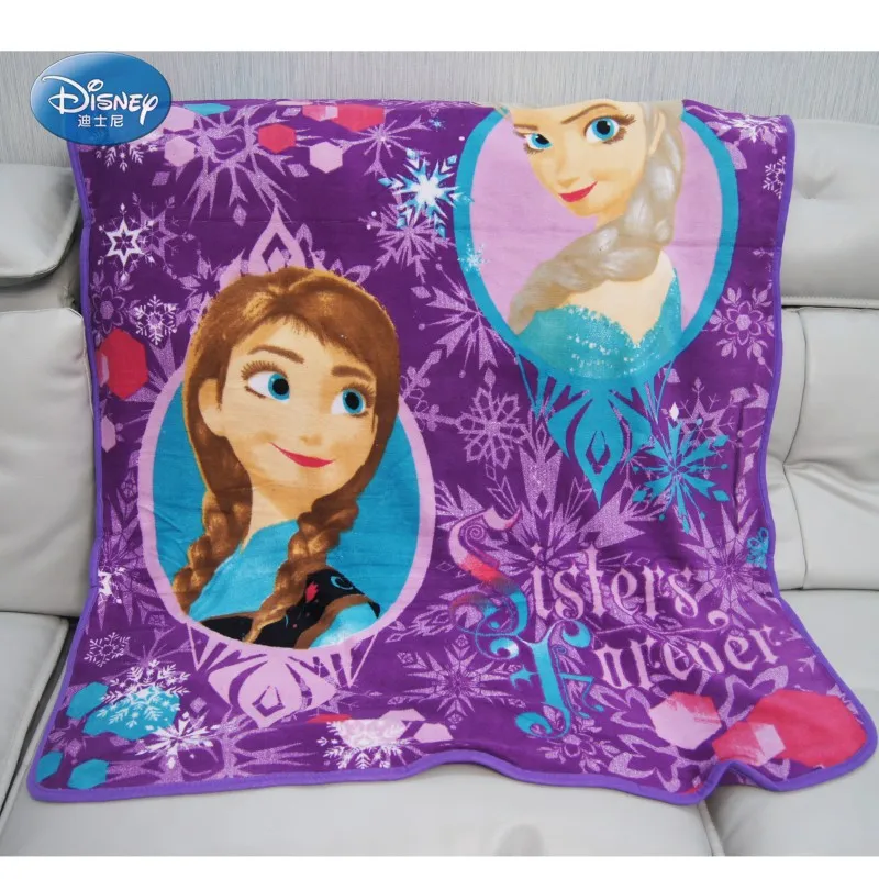 Disney фиолетовый сестры Холодное сердце Эльза и Анна плюшевое Двухслойное одеяло пледы для девочек Дети на кровать диван для детей подарок