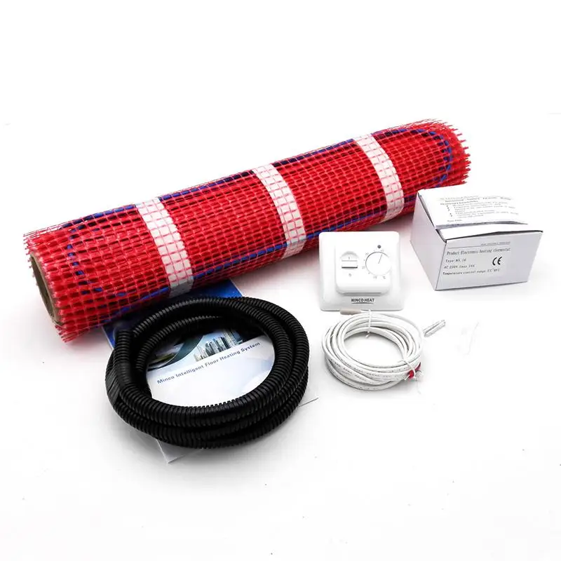 

MINCO HEAT 230V 0.5 Meter Wide Electric Underfloor Heating System Under Tile Heating Mat Kits All Sizes + M5 Thermostst