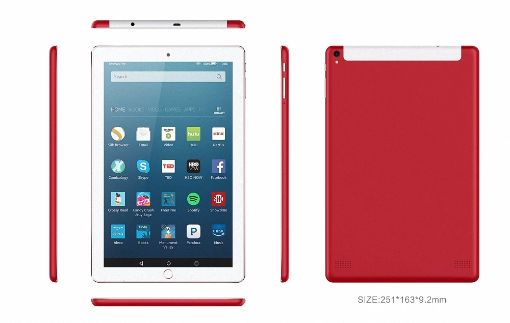  BDF 10 Inch Android 7.0 Octa Core 4GB RAM 64GB ROM Dual SIM 4G LTE Network Phablet 1280*800 IPS LCD