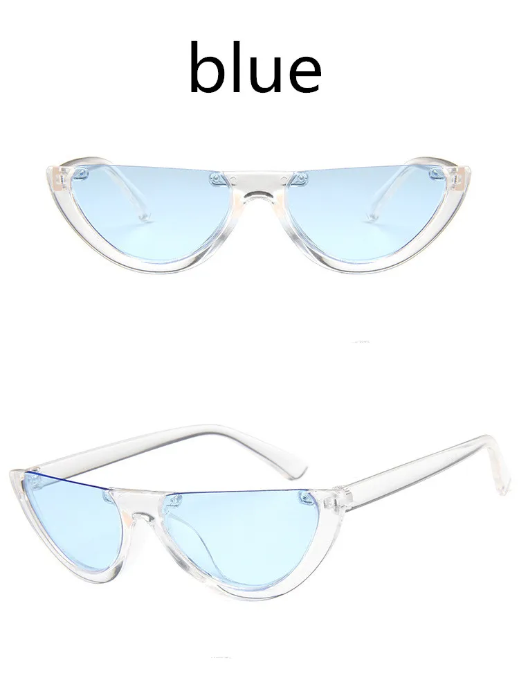 ASUOP2018 new retro cat eye ladies sunglasses men classic sunglasses half-round triangle fashion glasses color popular UV400 gog (11)
