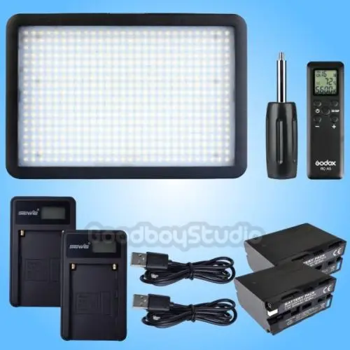 

Godox LED500LW Video LED Light Panel w/ Remote + 2X 6600mAh Battery + 2X Charger