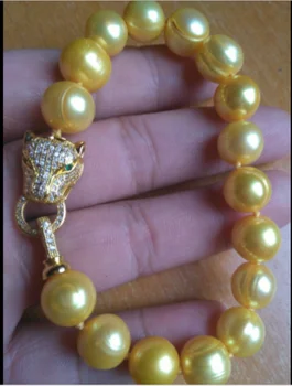 

7.5-8 Inch AAA HOT HUGE 11-12MM South Sea Golden Pearl Bracelet