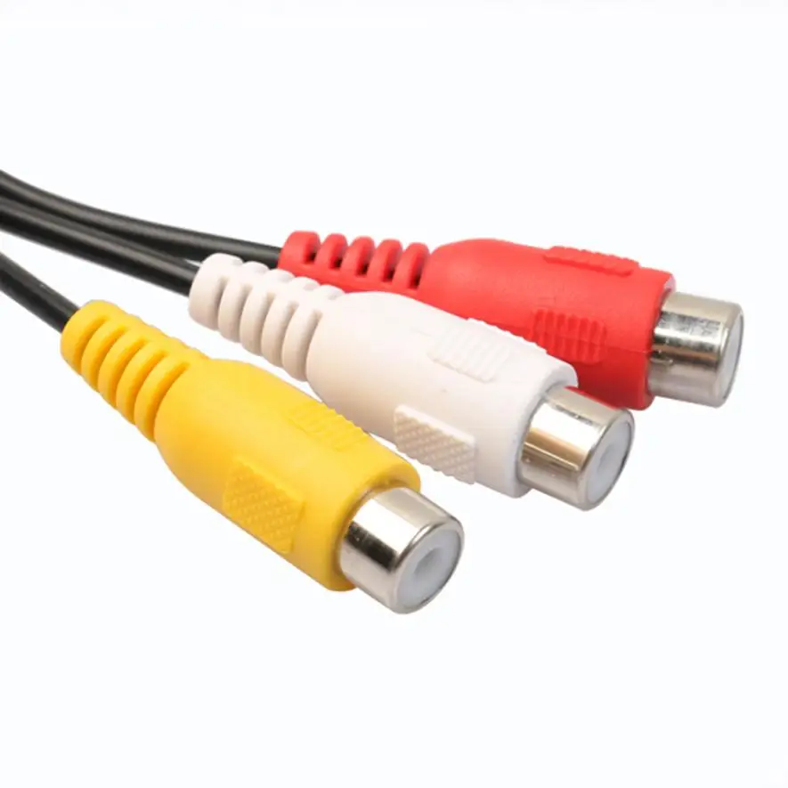 

3.5mm Mini AV Cables Durability 27cm Male To 3RCA Female M/F Audio Video Cable Stereo Jack Adapter Cord July18
