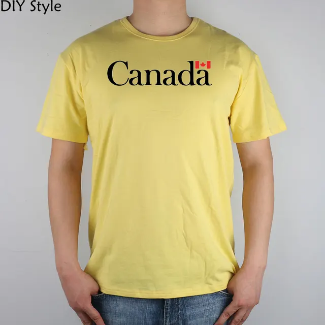 CANADA LOGO Canadian Maple Leaf flag T shirt cotton Lycra