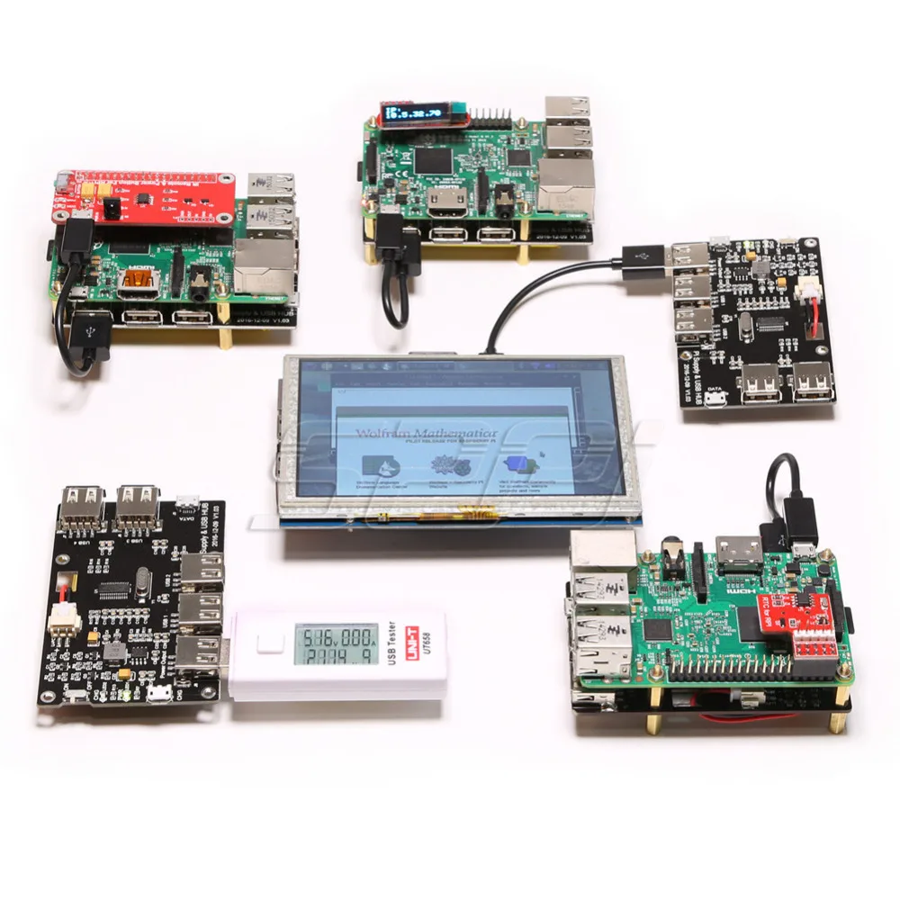 52Pi! 5-Порты и разъёмы 3800 мАч USB 2,0 концентратор Питание модуль, не включают в себя Батарея, для Raspberry Pi 3/2 Модель B/A+/Pi Zero