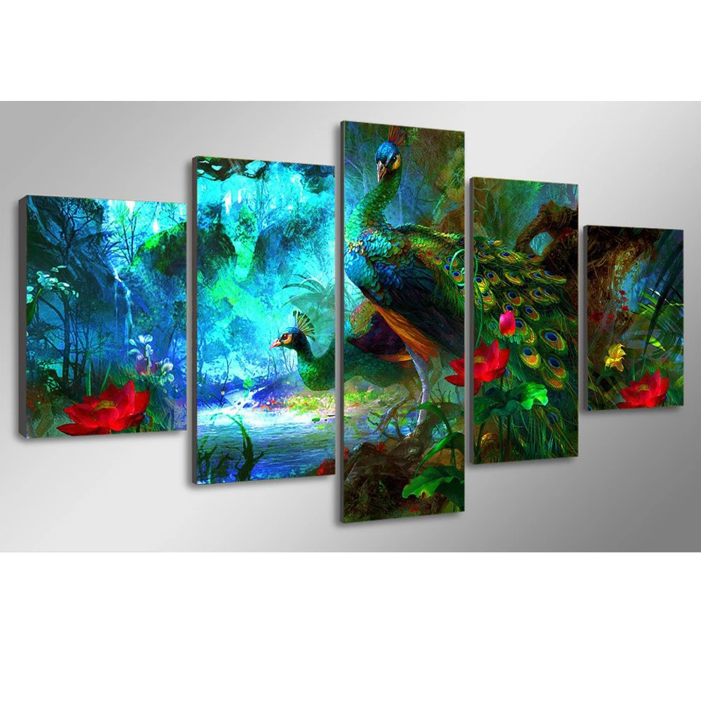 

5D DIY Diamond Painting crystal Square Rhinestone Pasting home Decor Painting 3d Diamond Embroidery Mosaic Peacock 5pcs