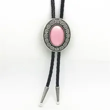 Ковбойские Пуаро галстук Gem кристаллический порошок Бирюзовый Тотем узором Древний серебряный сплав новые высококачественные кожаные веревки Галстук галстук-бабочка