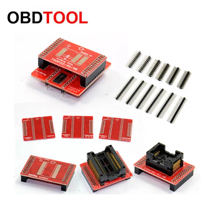 Hot 8pcs Adapters TSOP32 TSOP40 TSOP48 SOP44 SOP56 Adapter Kit for MiniPro Sockets for TL866 TL866A TL866CS Universal Programmer Hot 8pcs Adapters TSOP32 TSOP40 TSOP48 SOP44 SOP56 Adapter Kit for MiniPro Sockets for TL866 TL866A TL866CS Universal Programmer