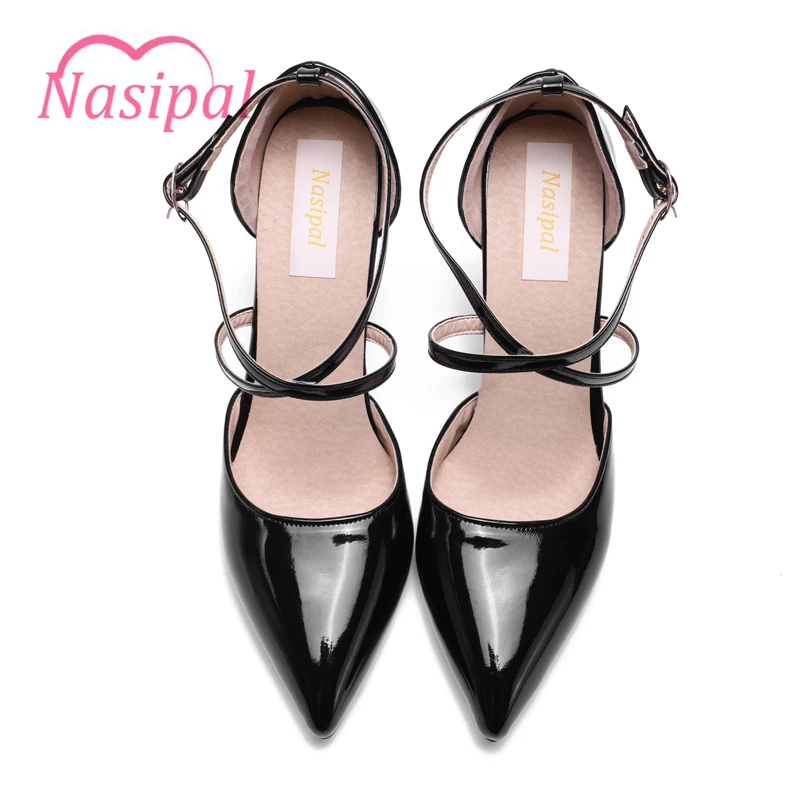 Concise blanc nude jaune Tr175 Noir Pointu La Cheville Nasipal Pantent Pompes rose Talons Dame Chaussures Robe Sexy Femmes D'été Hauts Femme À Bride 2017 Bout eIEY9WDH2