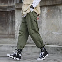 Casual Men's Pants Summer 2019 Loose Cotton Tooling Pants  Fashion Luxury Brand Clothing for Men Tactical Streetwear