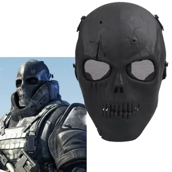 

PHFU Softair Maske Totenkopf Schdel Vollschutzmaske Schwarz Militr