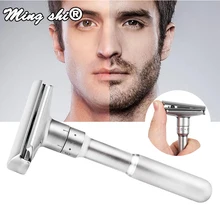 Регулируемая бритва Двусторонняя Бритва для лица классический мужской безопасный бритвенный станок мягкий для удаления волос с 5 лезвиями