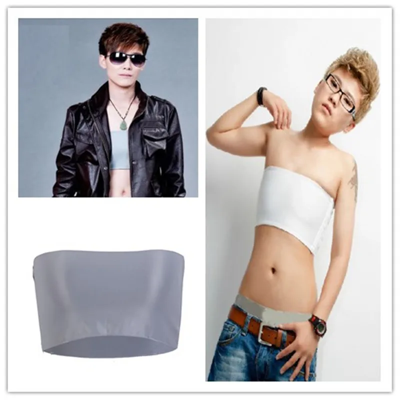 Tomboy Crop Vest Lesbian Slim Chest Breast Binder Buckle Bra Tank Top Undershirt Intimates Cosplay Tops | Женская одежда