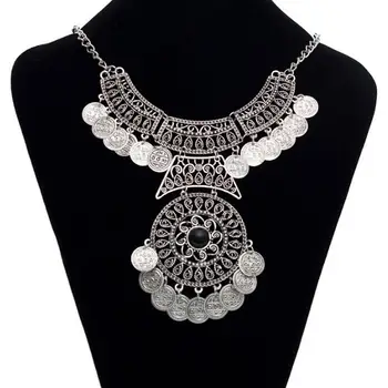 

Bohemian Fringe Tassel Collar Pendants Necklace Vintage Boho Gypsy Festival Turkish Ethnic Chunky Statement Necklace