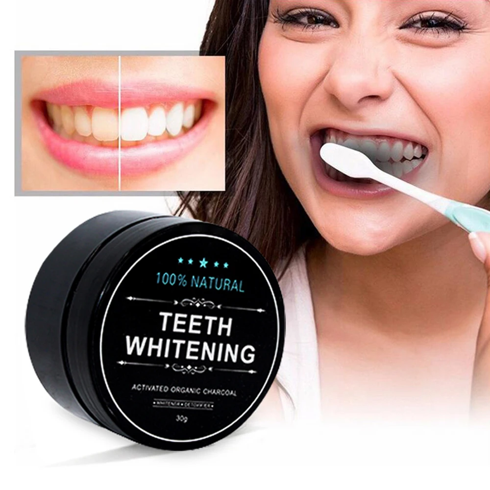 Natural Teeth Whitening Teeth Set 1 oz Bamboo Charcoal Powder 0 35oz Tooth Whitening Essence with 4