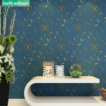 

American style garden flower pattern rice white silk PVC study restaurant living room bedroom wedding room background wall paper