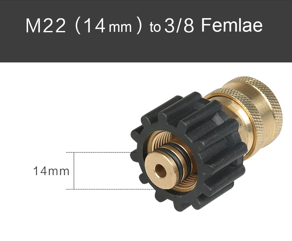 Автомойка высокого давления выходной адаптер M22 до G3/8 Женский быстрый разъем City Wolf Автомойка шланг высокого давления адаптер