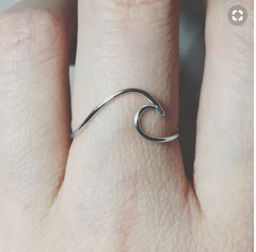 

New Wave Simple Wave Ring Cross-border Exclusive for Slender Wave Shape Tail Ring Wholesale Wedding Band