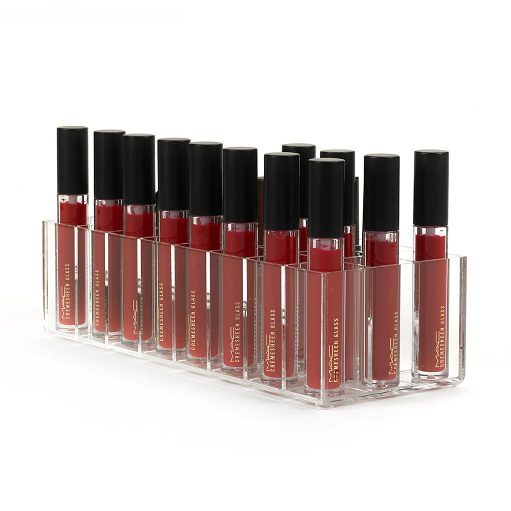 קופסאות אחסון וסלי AILA Acrylic Lip Gloss Holder 24 Slots Lipstick