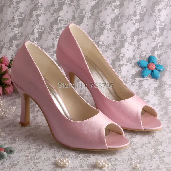 Custom Made Pink Color Wedding Shoes Heeled High Quality