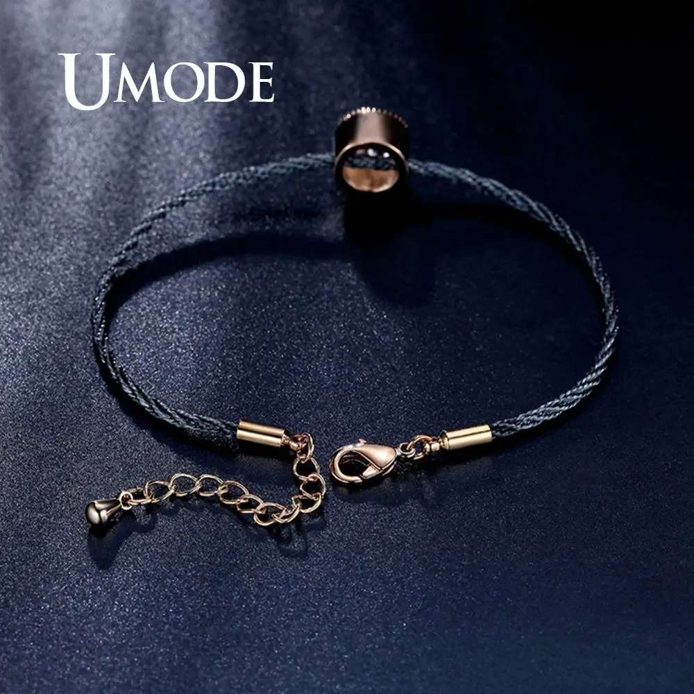 UMODE 1.5ct круглые веревочные браслеты для женщин круглые браслеты с кубическим цирконием Модные CZ вечерние Ювелирные изделия Подарки для девочек UB0088