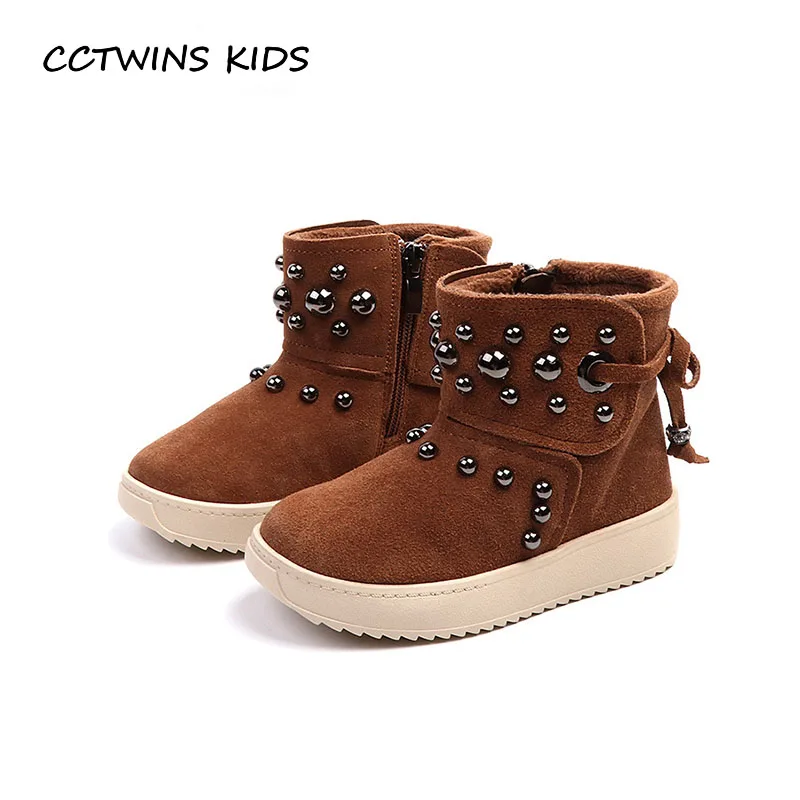 

CCTWINS KIDS 2018 Winter Girl Fashion Warm Shoe Children Genuine Leather Boot Baby Boy Brand Stud Snow Boot CS1524