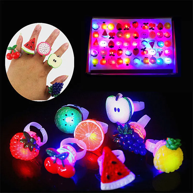 

5pcs Creative Cartoon LED Flashing Light Up Glowing Finger Ring Toys Christmas New Year Party Favor Gifts Toys for Children