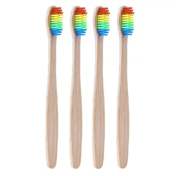

15/20pcs Rainbow Bamboo Tooth Brushes Soft-bristle Wood Handle Brush Tool Family Hotel Home Tooth Brushes Dental Care Tools