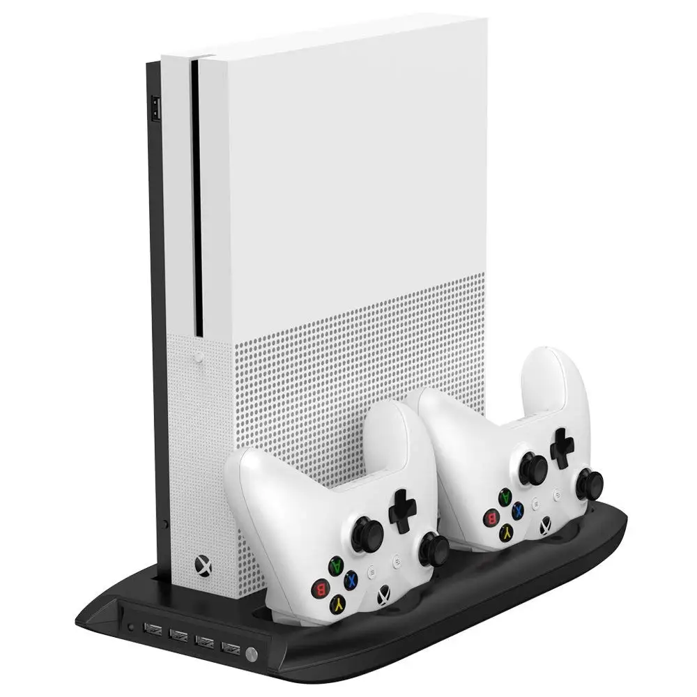 4 в 1 вертикальная подставка для Xbox one S с 4 портами usb хаб+ вентилятор охлаждения+ контроллер Зарядное устройство Док-станция для Xbox one тонкая игровая консоль