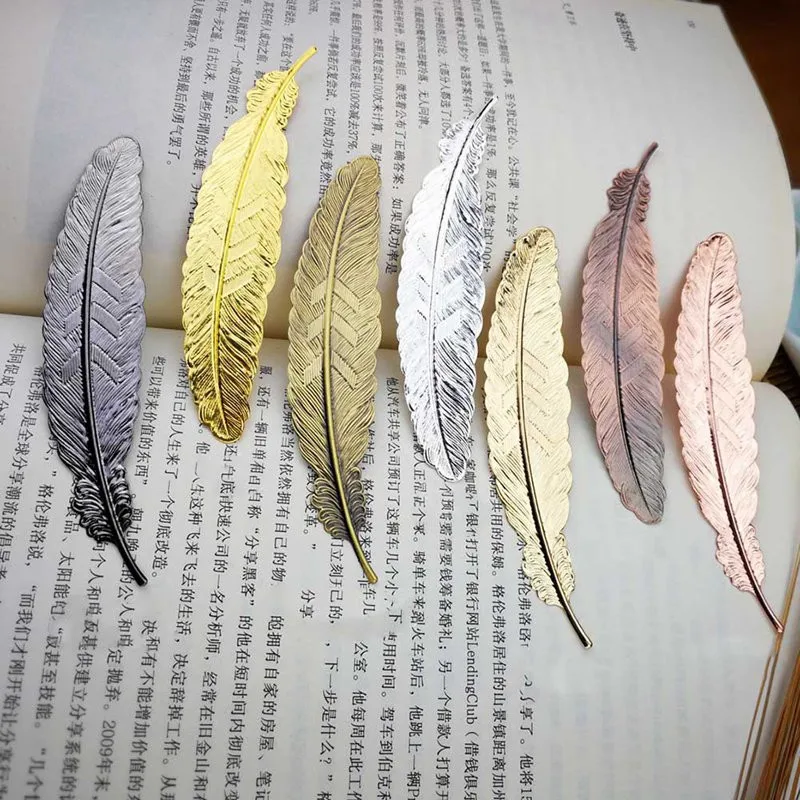 

Creative Silver Gold Color Metal Feather Bookmark Chinese Style Vintage Marker Nice Cool Book Markers School Supplies