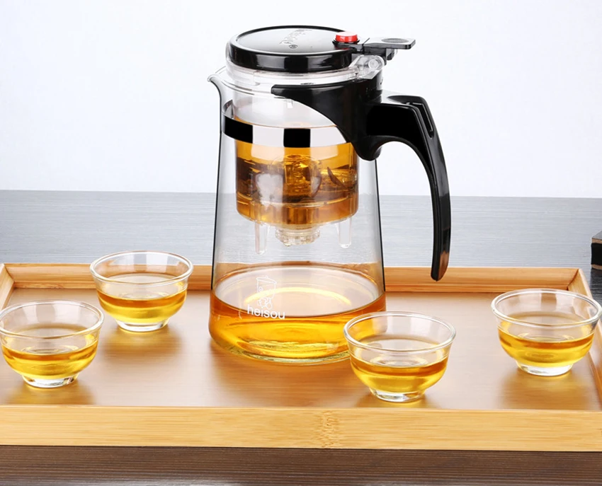 High quality Heat Resistant Glass Teapot Chinese kung fu Tea Set Puer Kettle Coffee Tea Infuser Convenient Office Tea PotA1