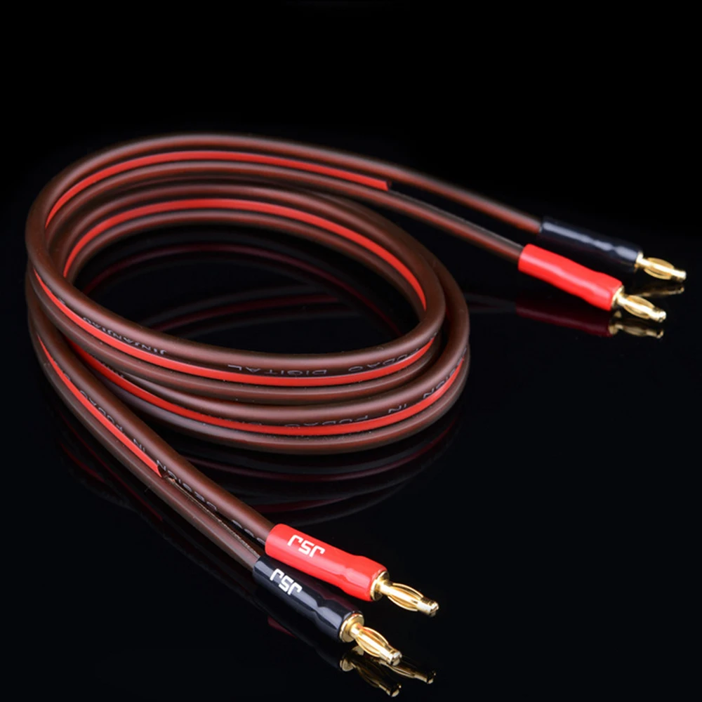 Hi end balanced Banana Copper Speaker Audio Cable Golden Plated