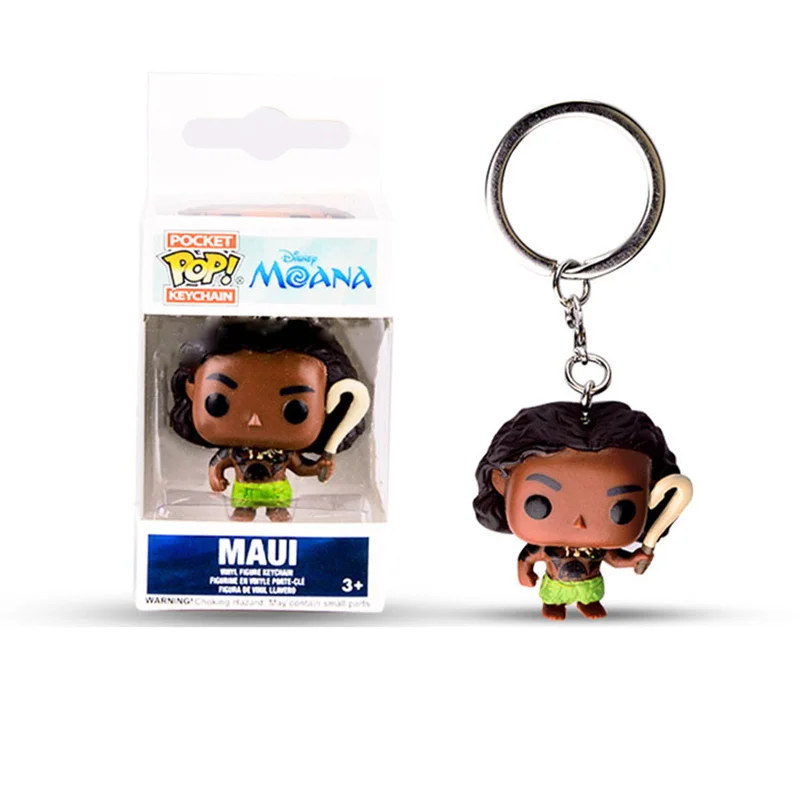 

Funko POP movie Moana Cute maui Keychain Toys Action Figure Collectible Model Vinyl Dolls Keyring toys for Children Gift