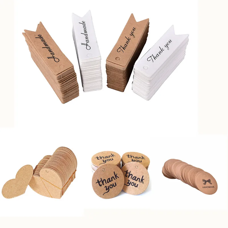 

50/100Pcs Blank Kraft Paper Ear Studs Card Hang Tag Jewelry Display Earring Favor Marking Garment Prices Label Tags