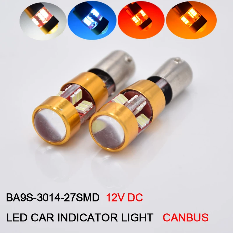 

10PCS BA9S BAX9S BAY9S 3014 27 SMD White Canbus Lamps Error Free t4w h6w LED Bulbs Interior Lights Car Light Source 6000K