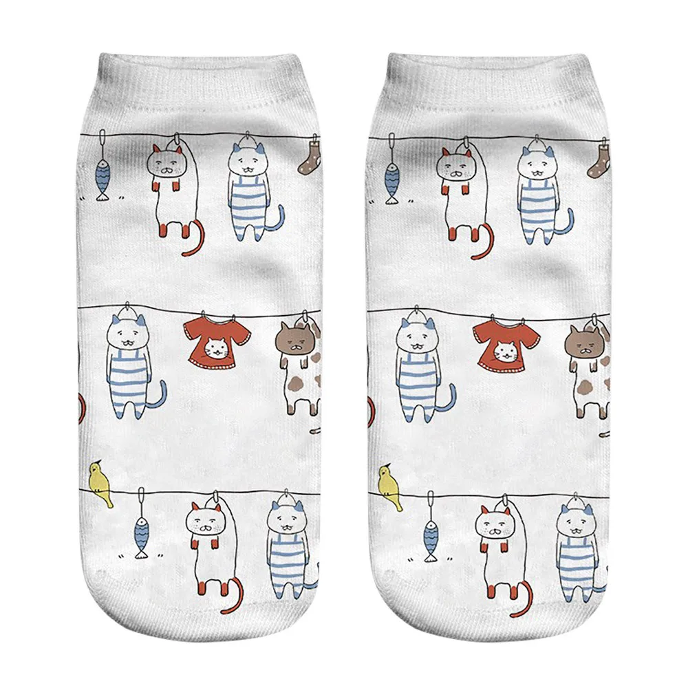 Новые носки с 3D принтом женские зимние носки унисекс с милой собачкой теплые женские носки из полиэстера Женские повседневные носки с животными