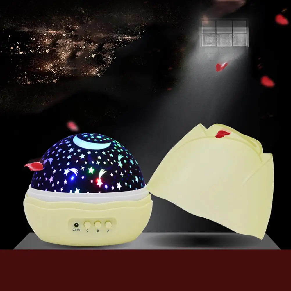 

Novelty Night Light Children Baby Sleep Romantic Light Projector Lamp Rotating Flashing Starry Star Moon Sky Projector Lamp