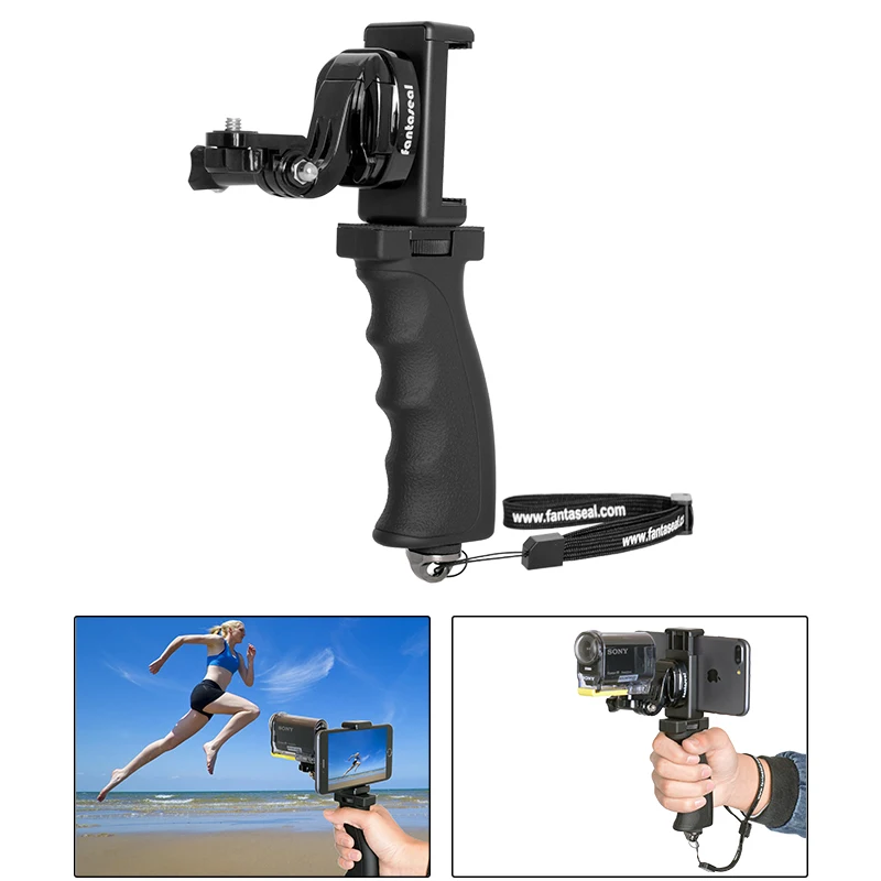 

Fantaseal Camera Handle Grip Mount Stabilizer + CellPhone Clip for iPhone X 8 XS MAX Huawei P30 XiaoYi 4K Xiaomi Mijia Eken H9R