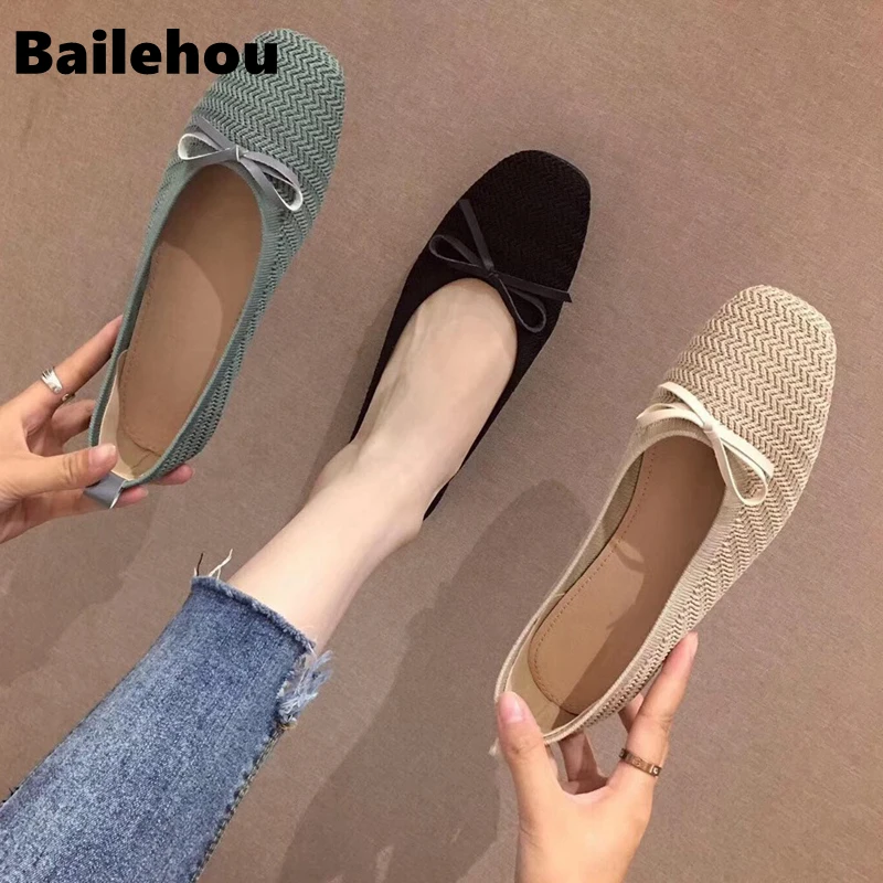 Bailehou 2019 весенние слипоны на плоской подошве лоферы с круглым носком женские