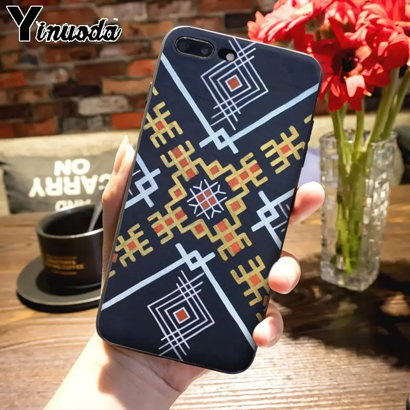Yinuoda Латвийский этнический роскошный модный 2D чехол для телефона для iPhone 7plus 6S 7 8 8Plus X 5S 11pro чехол