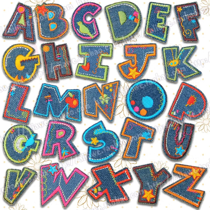 #8 Color Cute 26 Alphabet Letter English Language Applique ...