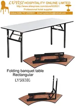30″W x 72″D x 30″H mm Folding banquet table,Plywood 18mm with PVC(White)top,steel folding leg,2pcs/carton,fast delivery
