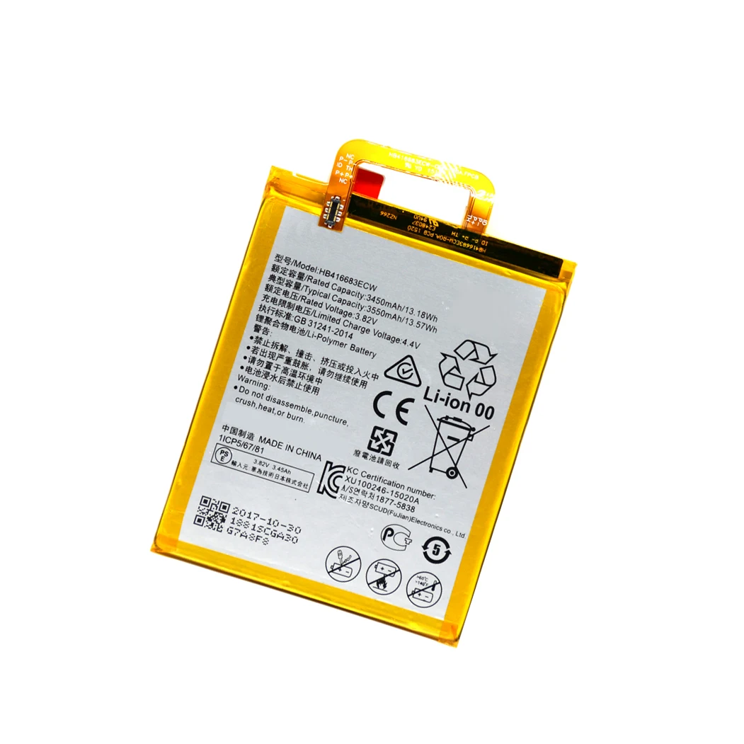 

High Quality 3.8V 3450mAh HB416683ECW Battery with temperature sensor For Huawei Nexus 6P A1 A2 H1511 H1512 battery