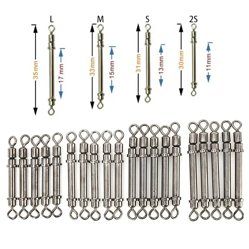 

10pcs/Lot Strong Elastic Swivels Fishing Tackle Fishing Hook Connector Rolling Swivels Lead Sheath Tube Wholesale